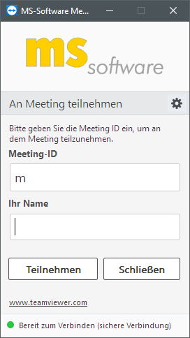 MS-Software Meeting über Teamviewer